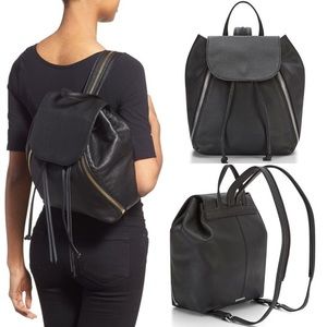 Rebecca Monkoff Black Leather Bryn Backpack
